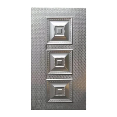 Panel en relieve de piel de puerta de acero estampado laminado en frío para casas Decorativo antirrobo para puerta Patrón de metal Otras puertas